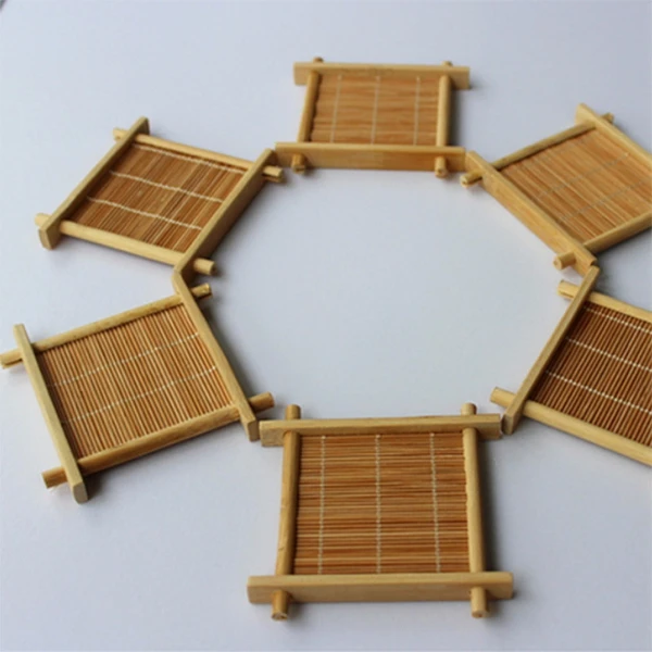 6 шт./лот бамбуковый коврик для чайных чашек деревянная подставка чайный набор