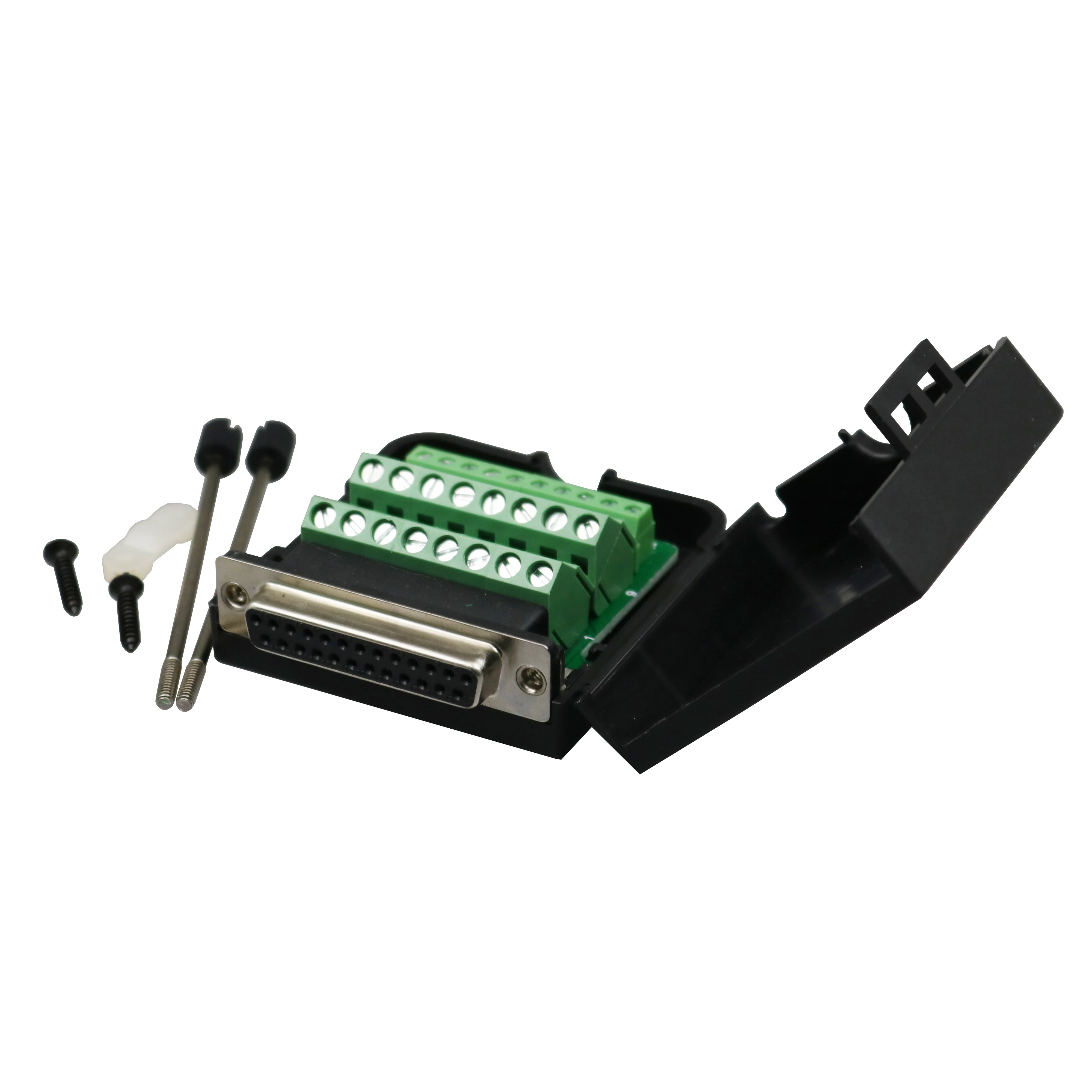 1Pcs DB25 Female 25Pin D-Sub Connector Solderless Terminal Board Plastic Cover Screw | Обустройство дома
