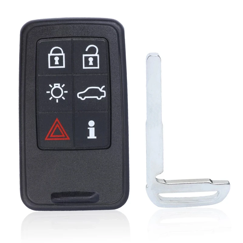 KEYECU 5/6 кнопок чехол для смарт-ключателя автомобиля брелок Volvo S60 V60 S80 XC70 XC60 V70 2008-2017
