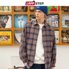 Мужская флисовая куртка в клетку, в стиле харадзюку