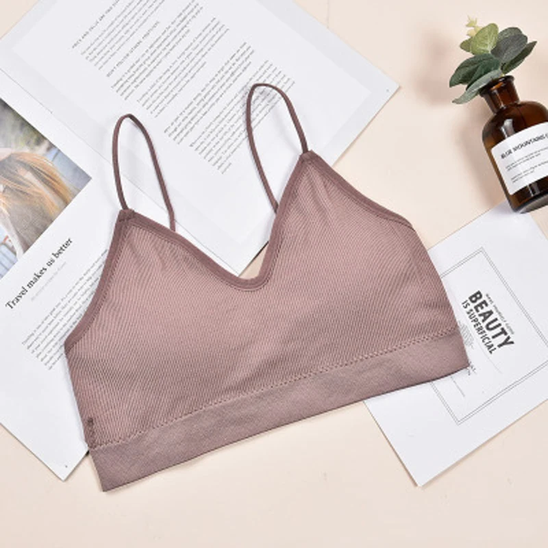 

Women Sexy Sports Beauty Back Wrap Chest Thin Shoulder Strap Camisole Ladies Crop Tops Slim Comfortable Soft Inside Ride Vest