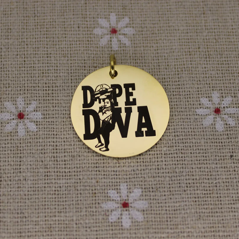 Dope Diva очарование афро сексуальная леди из нержавеющей стали подвески высоко