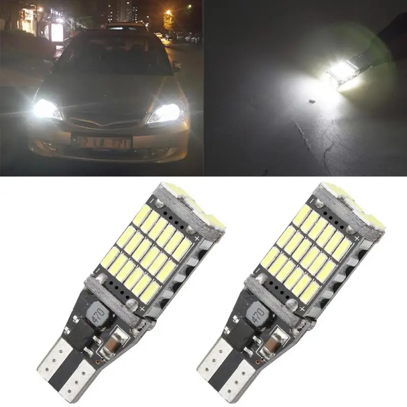 

4 Pcs T15 W16W 45 SMD 4014 Led chip 12V white Car Auto Reverse Light Reversing Lighting Back Up Signal Lamp Car Accessories