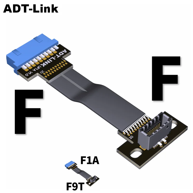 ADT Link Внутренний USB 3 0 19pin/20pin к 1 type E плоский кабель удлинитель до USB3.0 5G/bps