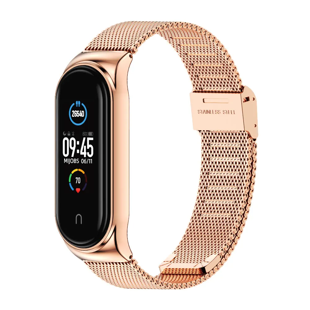 Металлический ремешок для Mi band 5 6 браслет с NFC Xiaomi Band 4 глобальный 3 стальной |