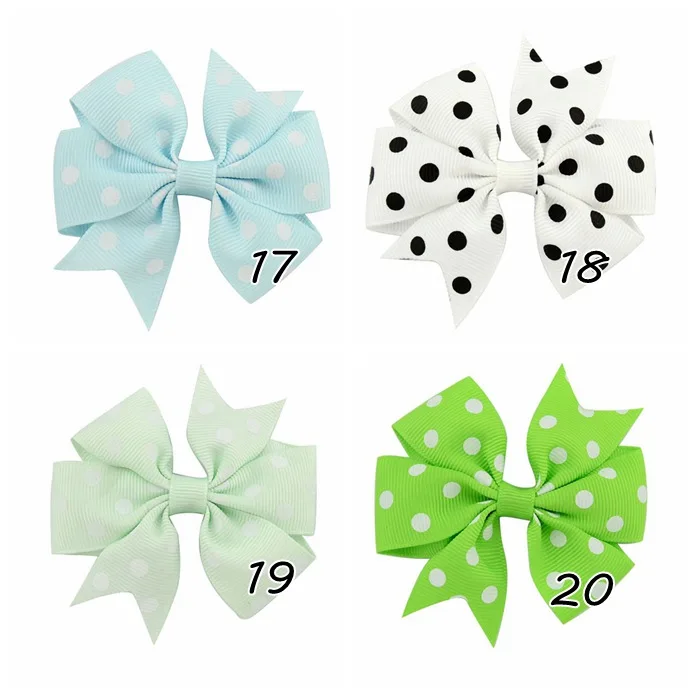 20 штук с узором в горошек и бантом из ленты грогрен разноцветный ласточкиным