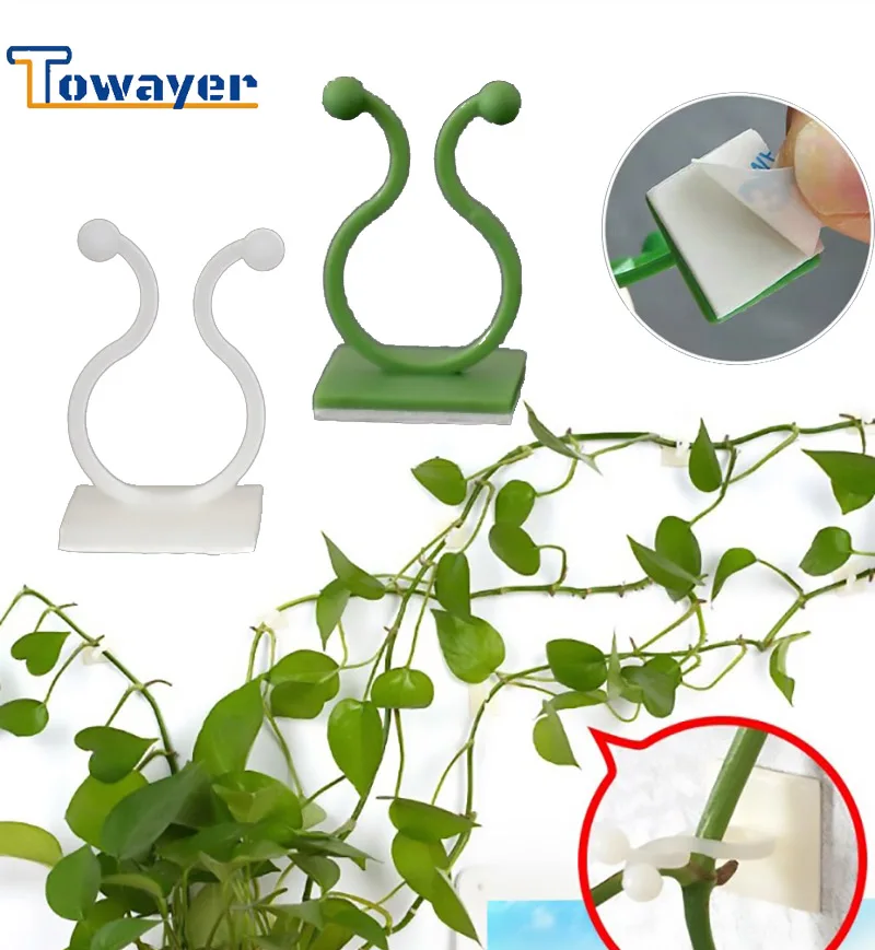 

Plant Climbing Wall Self-Adhesive Fastener Tied Fixture Vine Buckle Hook Garden Plant Wall Climbing Vine Clips Plant Stent Sup