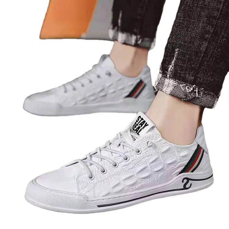 

2021 New Summer Low Trendy Shoes Crocodile Pattern Casual Sneakers Men's Shoes Versatile Sports