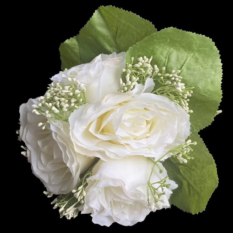 Свадебный букет для невесты чайная роза искусственная Камелия babysbreak цветы розы