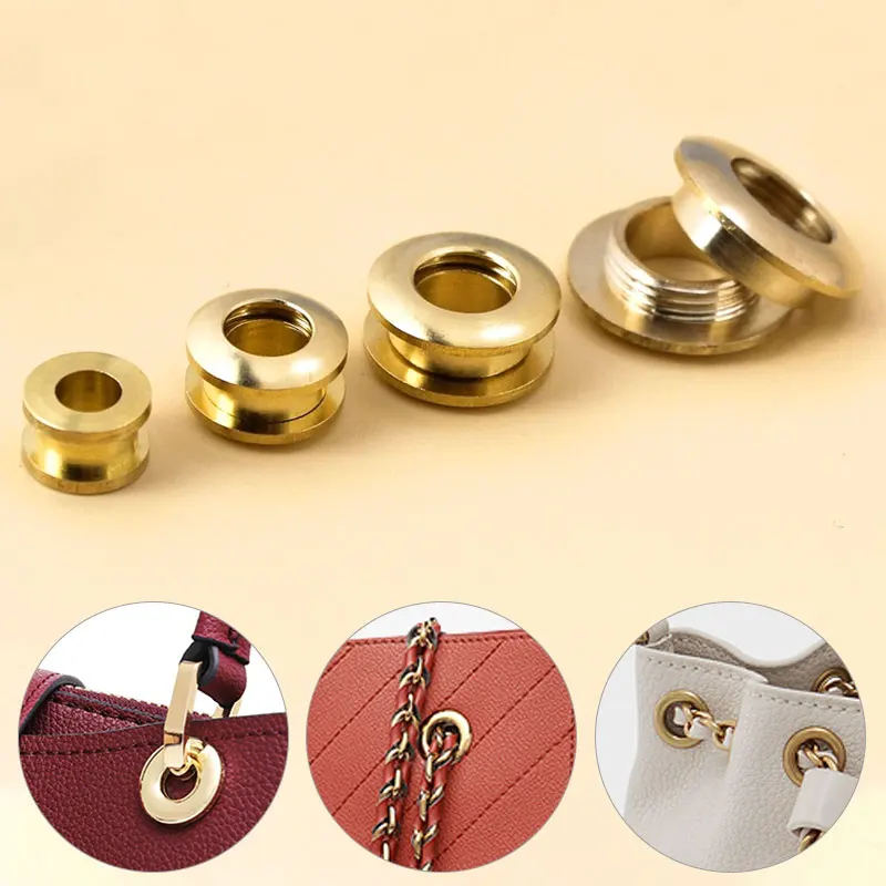 

1PC Solid Brass Screw Back Eyelets with Washer Grommets for Bag Garment Shoe Clothes Jeans Decoration Leather Craft Accessories