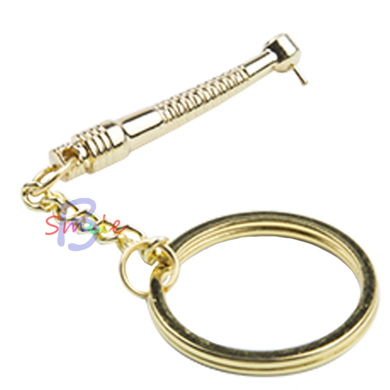 1 шт Золотой подарок стоматология клиника брелок из нержавеющей стали для