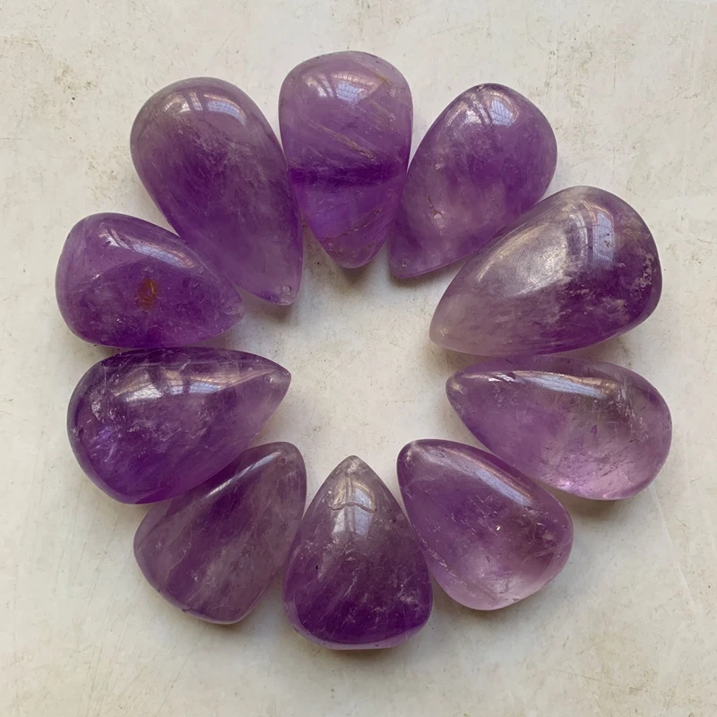 

Purple Amethyst Quartz Crystal Natural Pendant Stone Quartz Healing Crystal Teardrop Shape Reiki Chakra Energy Decor 1pc