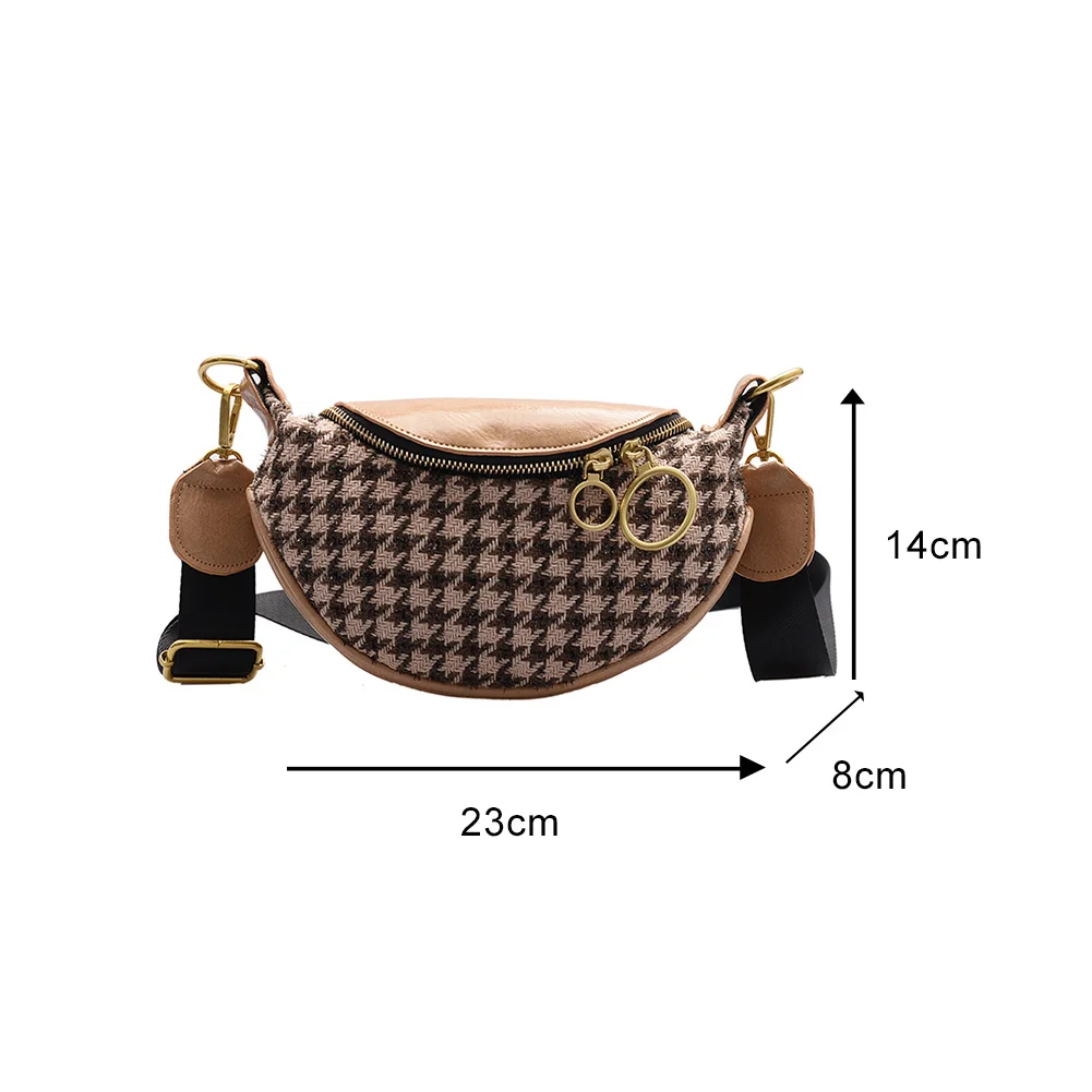 

2021 Fashion Women Shoulder Crossbody Bag Woolen Splicing Autumn Winter Vintage PU Leather Female Casual Messenger Chest Bags