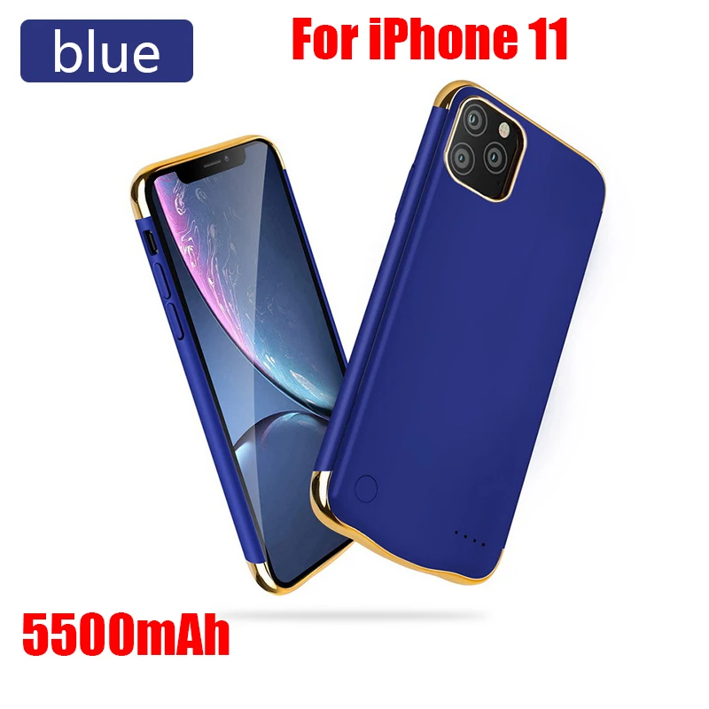For iphone 11 5500/6000 мАч Внешний внешний аккумулятор, чехол для зарядки аккумулятора для iPhone 11/iPhone 11 Pro/iPhone 11 Pro Max, тонкий чехол для зарядного устройства - Цвет: For iphone 11