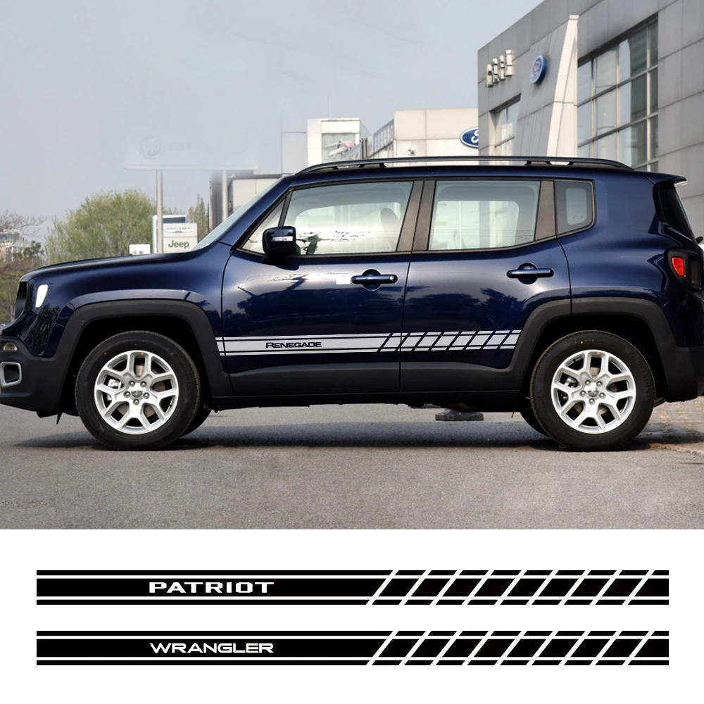 Автомобильные наклейки 2 шт./компл. боковые дверные для Jeep Renegade Wrangler JK Cherokee Patriot Trail