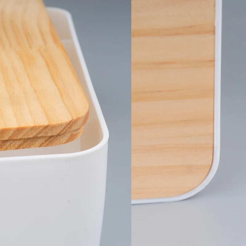 

6 Color Plastic Tissue Box Bamboo Cover Paper Tube Portable Paper Towel Holder European Home Drawer Tray Desktop Storage Box