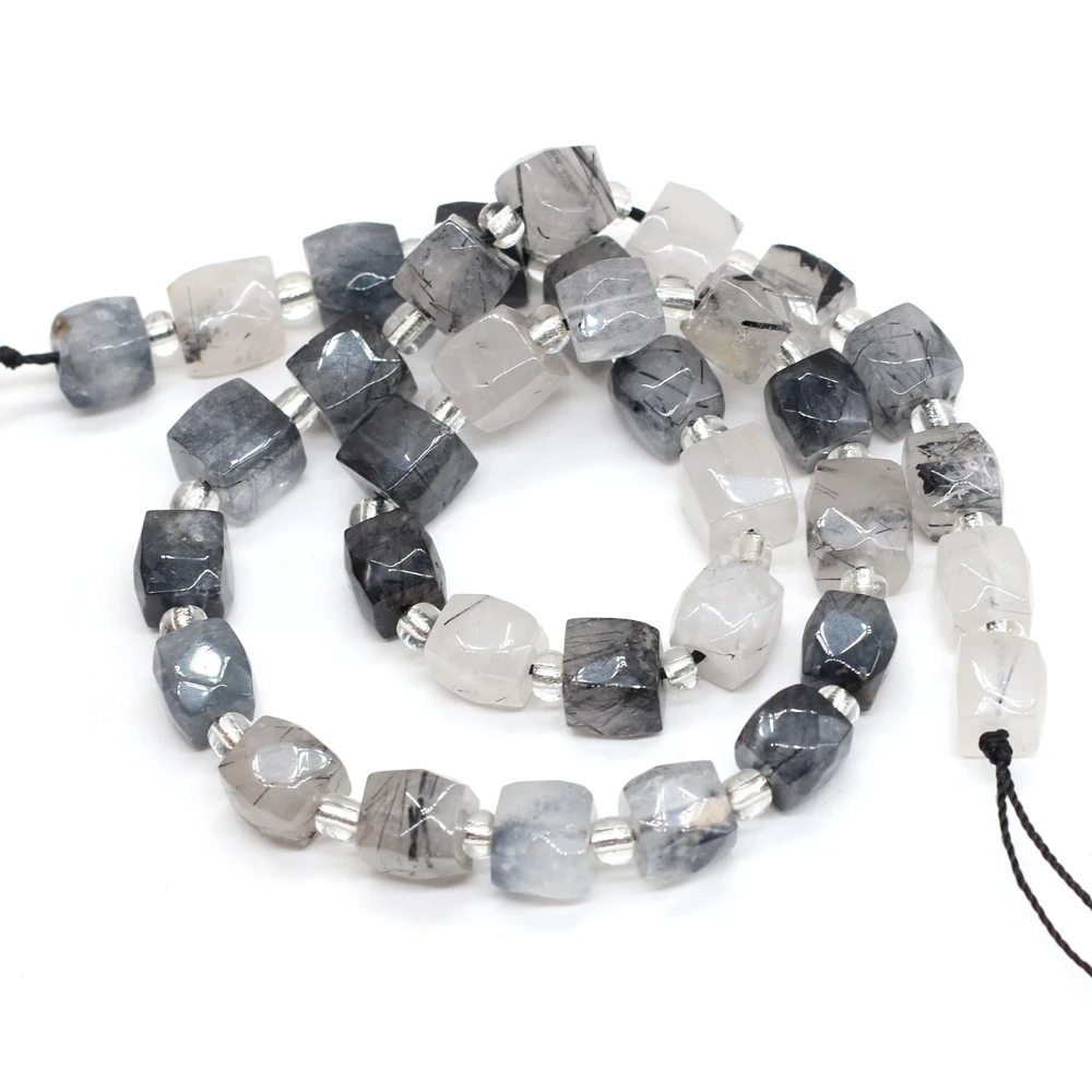 

Hot Selling Natural Semi-precious Stones, Black Crystals, Rectangular Beads, Boutique Making DIY Fashion Charm Necklace Jewelry