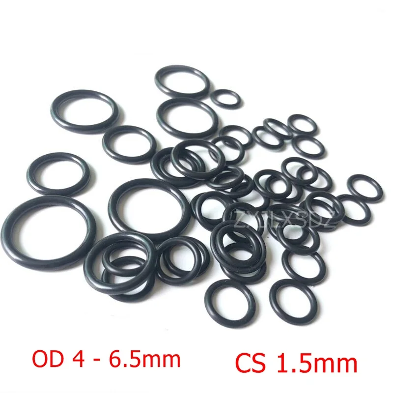 

100 PCS NBR rubber O ring O-ring Oring Seal Rubber Gaskets CS 1.5mm x OD 4 4.5 5 5.3 5.5 5.6 6 6.5mm