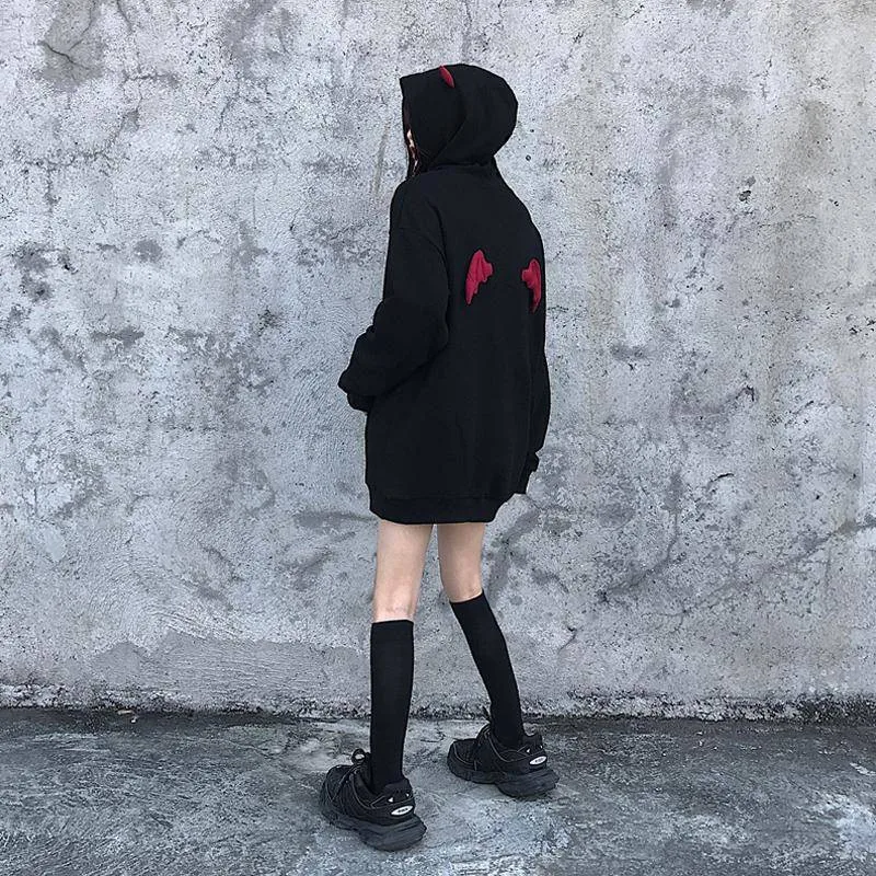 Женская флисовая Толстовка Harajuku свободная толстовка с длинным рукавом капюшоном