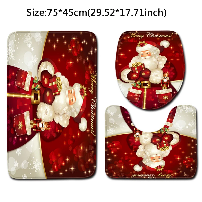 

Рождественский фон 2021 с надписью "Merry Christmas", Декор для дома, занавеска, дверной коврик, трехкомпонентный нескользящий напольный коврик, ново...