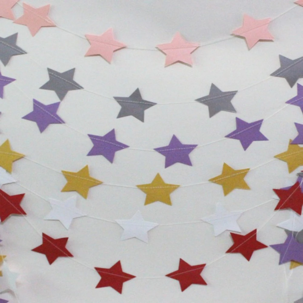 1 шт. Золотые Серебряные Звезды Рождество День рождения гирлянда висячие