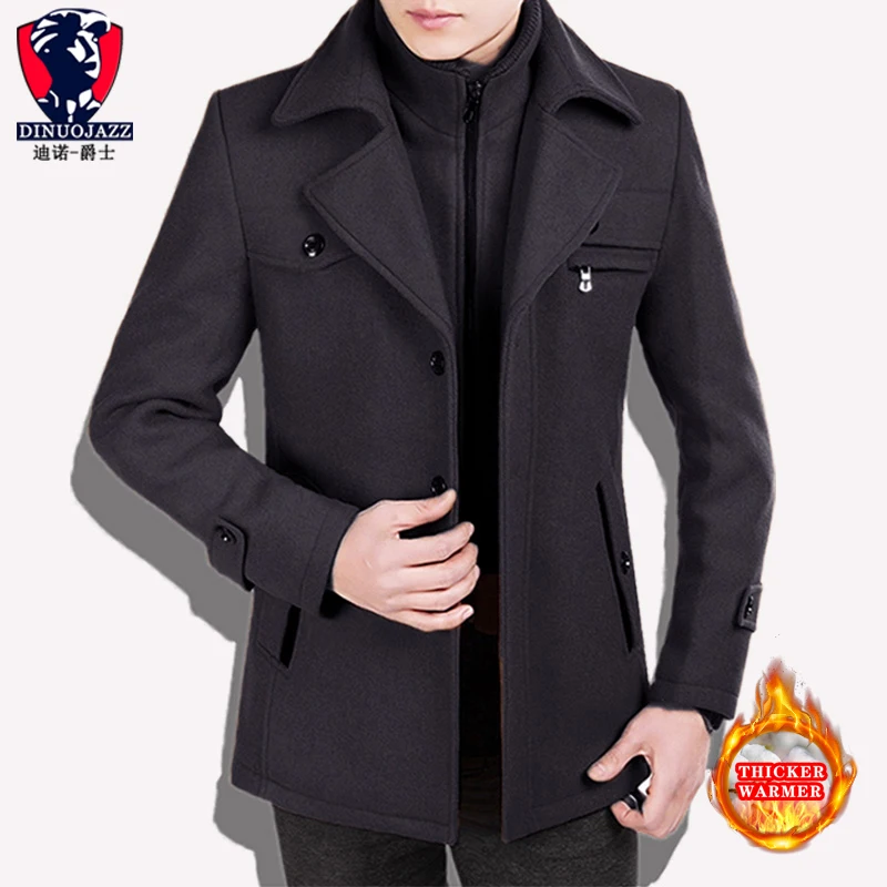grey traverse zipper Новинка, мужское шерстяное пальто, зимнее пальто, мужское кашемировое зимнее утепленное длинное теплое пальто - Цвет: grey traverse zipper