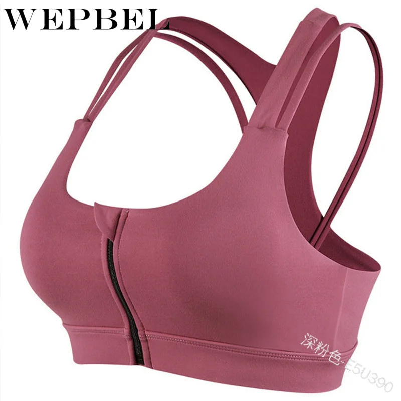 

WEPBEL Sports Bra Crop Top Fitness Women Sportswear for Fitness Gym Female Underwear Running Push Up Lingerie