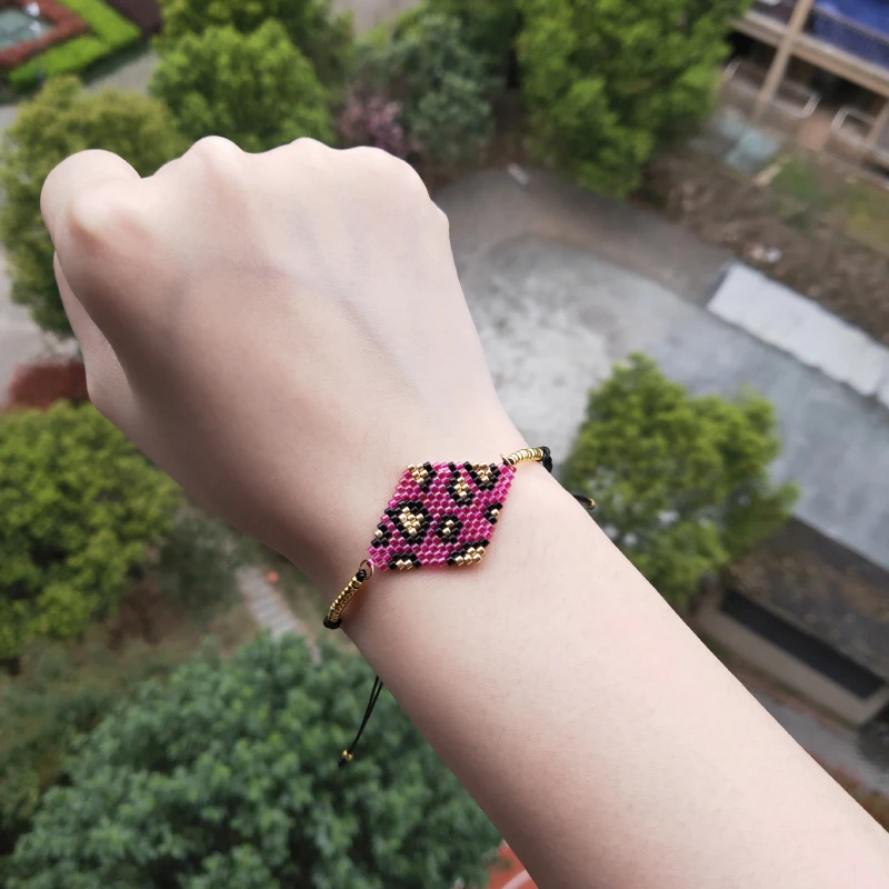 Женский браслет с леопардовым принтом FAIRYWOO манжетами из розового золота и