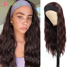 Длинная естественная волна, искусственный синтетический парик для черных женщин 99J, термостойкий, ручной работы