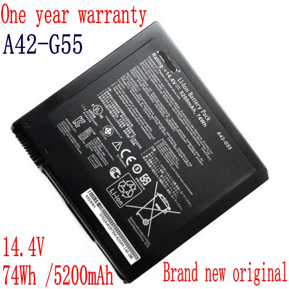 14.4V 74Wh A42-G55 Laptop Battery For Asus G55V G55VM G55VW G55VW-S1129V G55VW-ES71 G55VM-DH71 G55VM-DS71 G55VM-S1020V