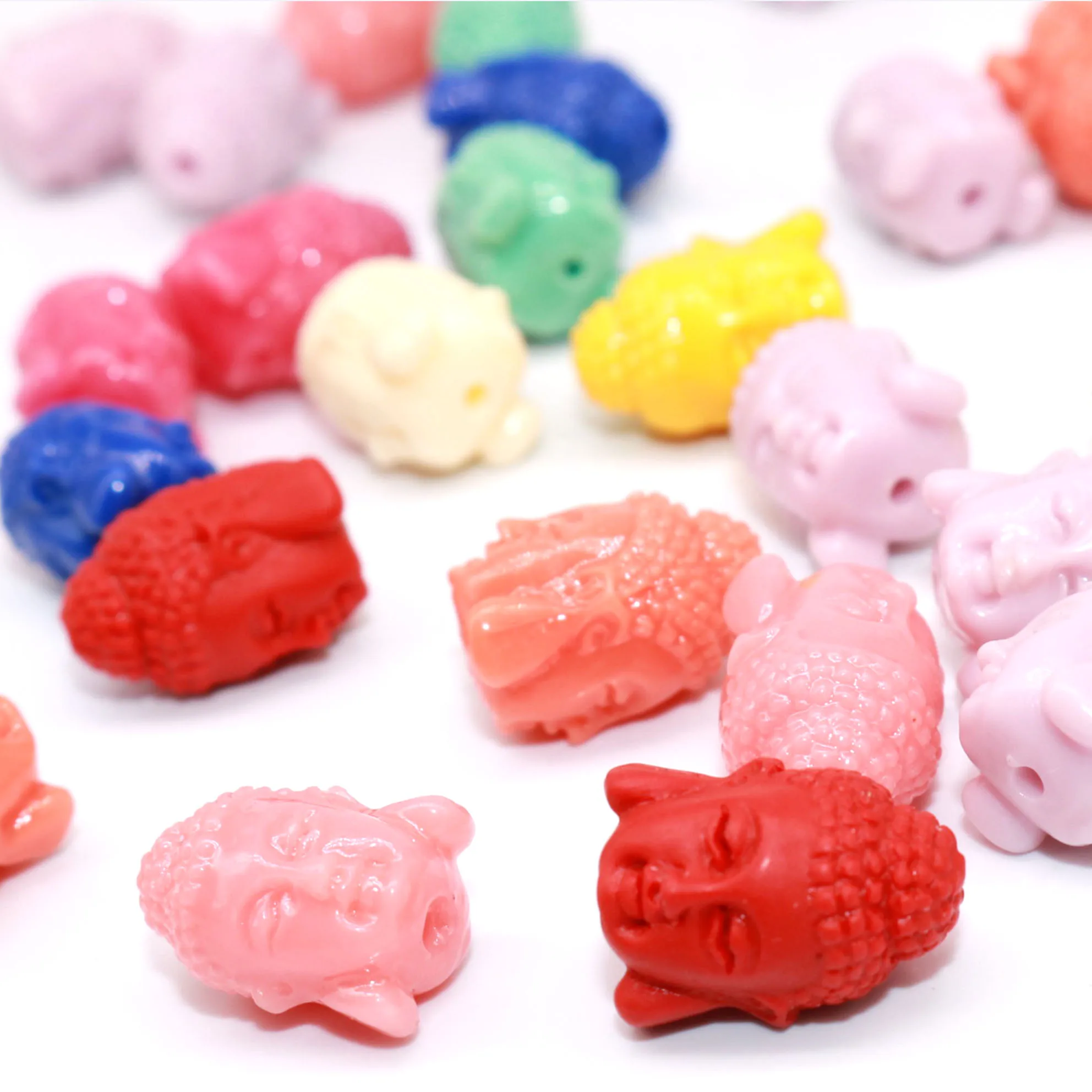 Смешанный цвет шарики в форме головы Будды аквариумные искусственные кораллы