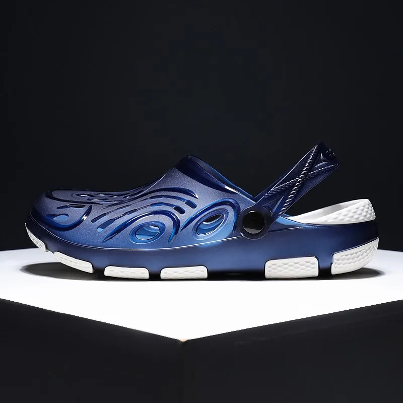 Мужские легкие шлепанцы для пляжа летние дышащие без застежки воды мюли большие