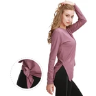 Женский бесшовный топ для йоги, обтягивающий, для тренажерного зала, свободная рубашка для йоги, эластичная футболка с длинным рукавом для фитнеса, бега, спорта, топ для тренировок, спортивная одежда