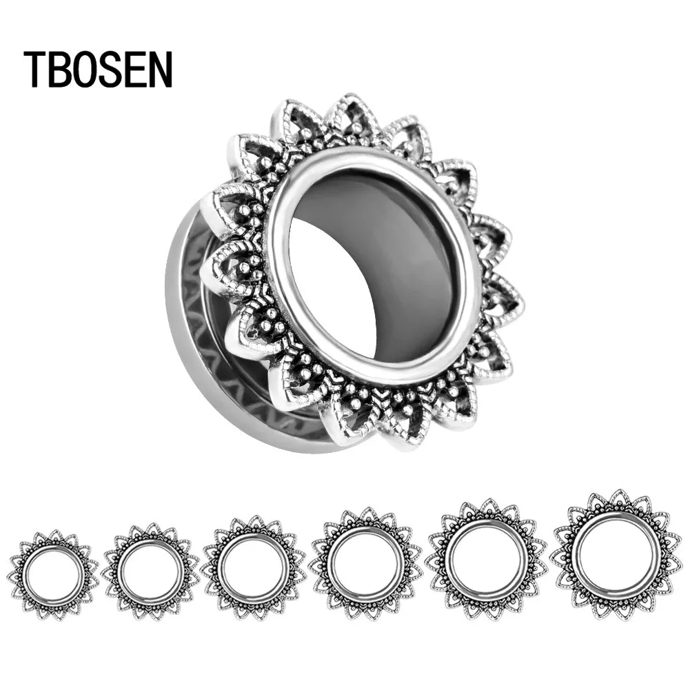 Туннели из нержавеющей стали с заглушками для пирсинга ювелирные изделия тела