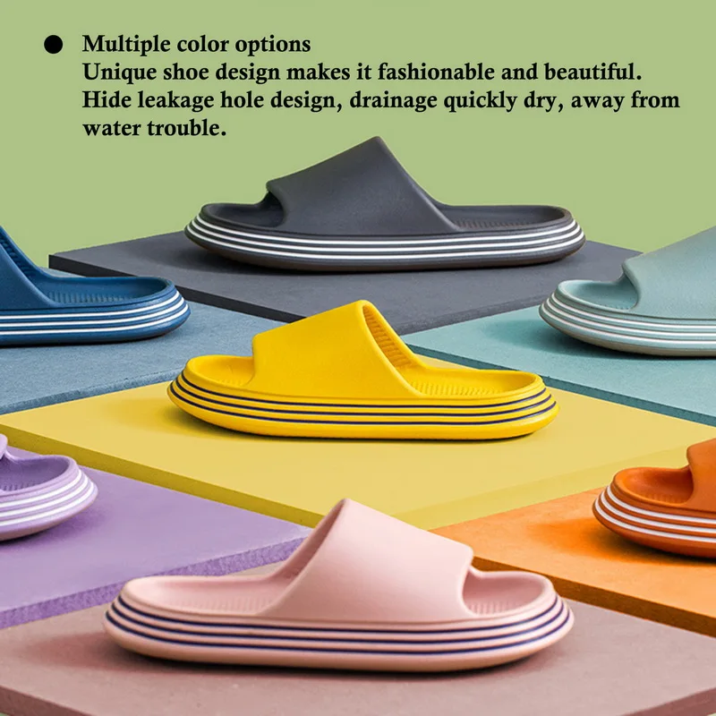 

Women Slippers Summer Shower Sandal EVA Massage Drainage Holes Non-Slip Light Bathroom Indoor Men Flip Flops Pool Shoes Slide
