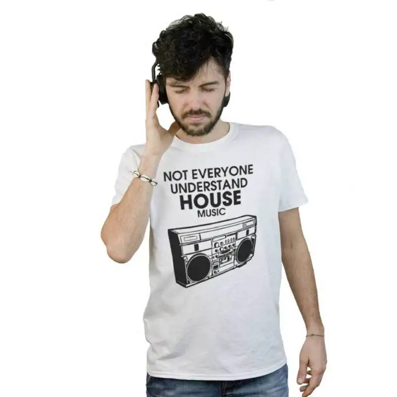 Футболка DJ House Music белая футболка с надписью Eddie Amador | Мужская одежда
