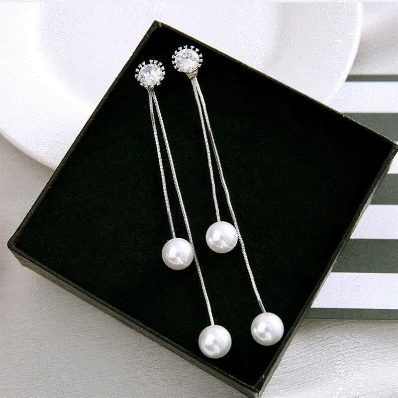 

100 Long Temperament Pearl Tassel Pendant Earrings Female Personality Earrings Network Celebrities Earrings
