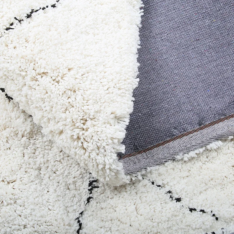 morocco black white geometric pattern carpet for living room home bedroom india cotton woven rug sofa coffee table floor mat free global shipping