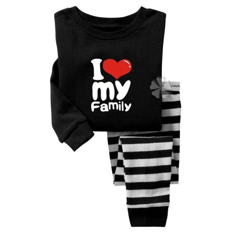 Новые детские пижамы I LOVE MOM & DAD для детей спортивные костюмы с длинным рукавом в