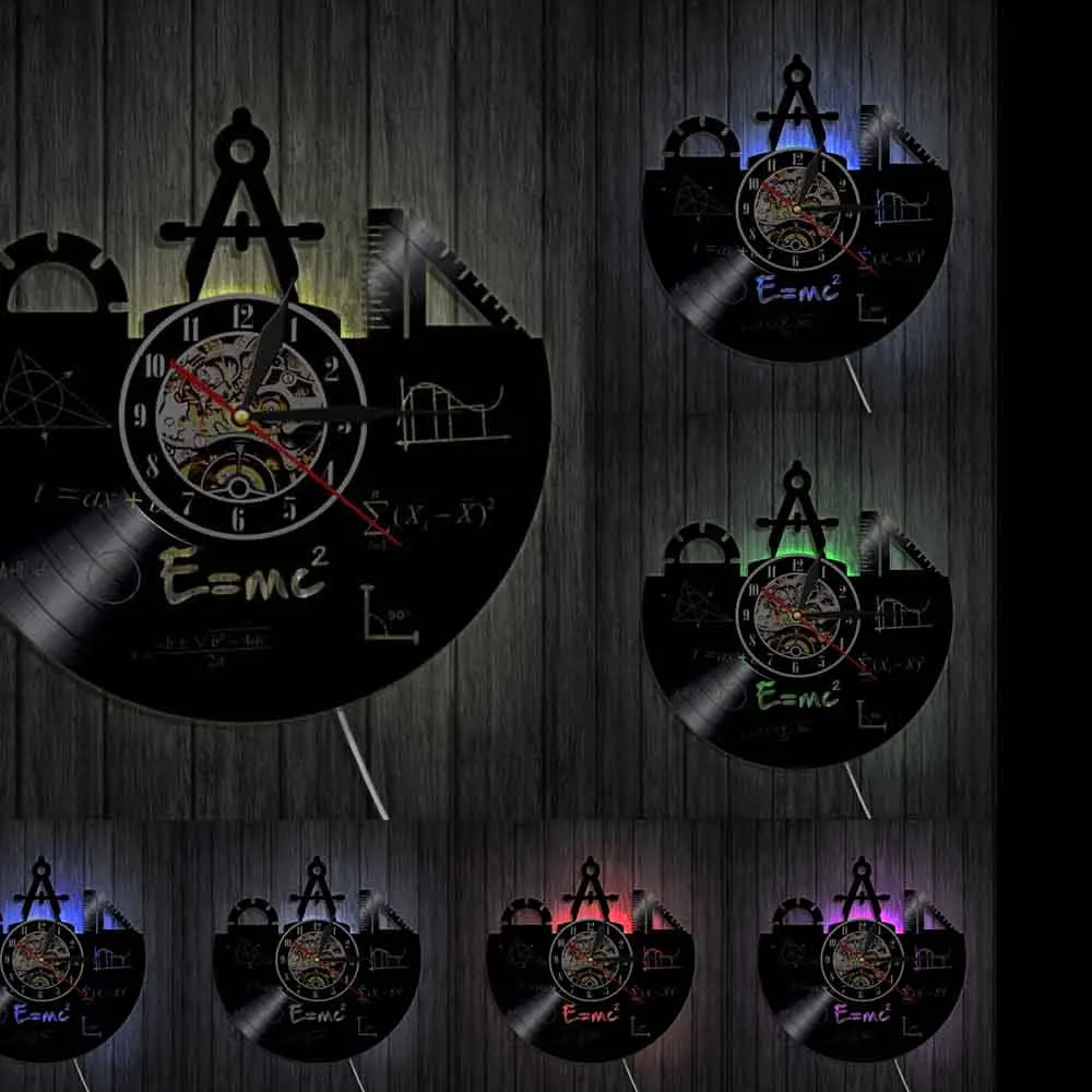 Светящиеся Настенные часы с виниловой пластиной для обучения математике