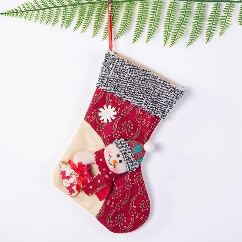 

3Pcs Christmas Tree Hanging Party Tree Xmas Decor Christmas Stocking Gift Candy Bags Lovely Gift Bag for Children 25CM