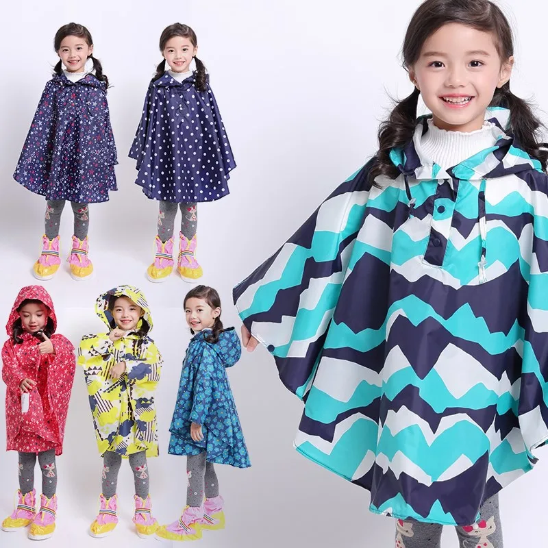 

Freesmily Kids Stylish Rain Poncho Waterproof Rain Jacket Coat For Girls Boys