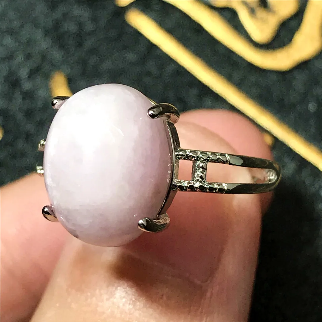 Кольцо из натурального фиолетового кунцит для женщин и мужчин восстанавливающий