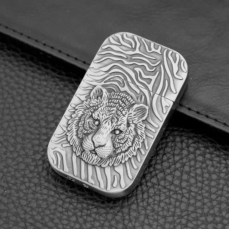 Unique Relief Wolf Cool Lighter For Men Butane Isqueiro Cigarette Windproof Refillable Gas Encendedores lighters smoking | Дом и сад