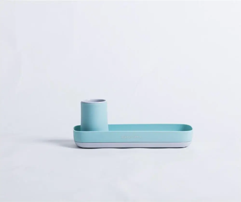 Blue Полка для ванной, кухонный дренаж для мыла, держатель для зубных щеток, расческа, многофункциональная, противоскользящая, экологический материал, joro - Цвет: Blue