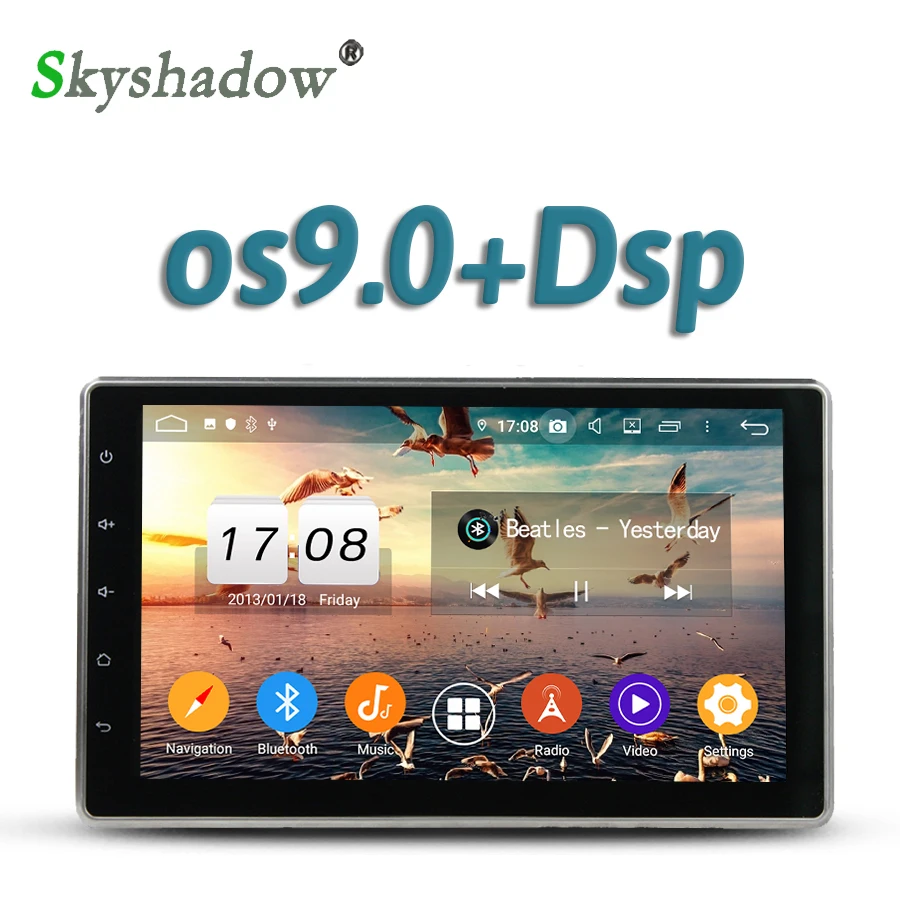 DSP ips 10," Android 9,0 4 Гб+ 32 Гб 8 ядерный автомобильный dvd-плеер 2din gps карта RDS радио магнитофон wifi Bluetooth 4,2 для Универсальный