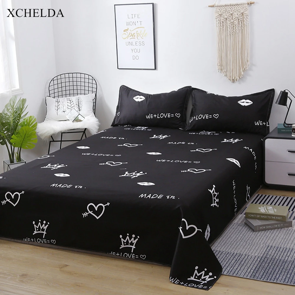 Постельное белье Семья двойной Queen King черный Корона покрывало с сердцем взрослая