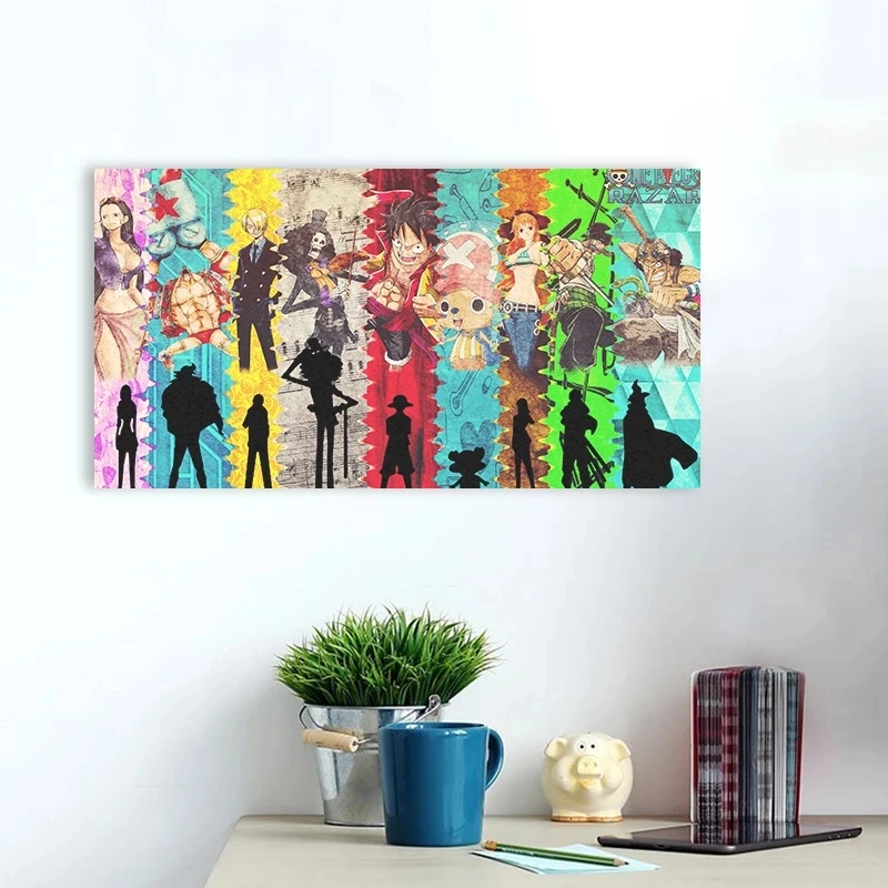 

One Piece Canvas Print Painting Wall Art Home Decor Modular Picture Japan Animation Figure Poster Modern Living Room Framework
