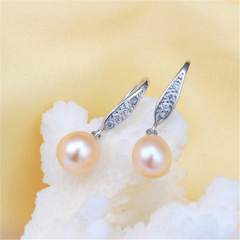 Высокое качество жемчужные серьги 925 стерлингового серебра для женщин 100%