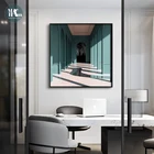 Настенные картины Maeham в скандинавском стиле с зеленым изображением коридора, постеры печати на холсте для гостиной, столовой, современного декора